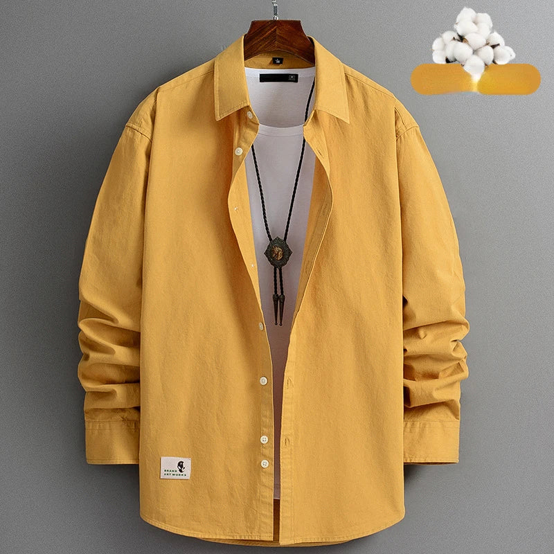 2022 Mens Harajuku Colors Oversized Shirt  100% Pure Cotton Men Korean Fashion  Long Sleeve Shirts Male Button Up Shirts Blouses