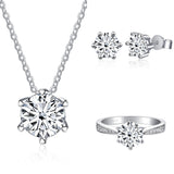 JoyceJelly Moissanite Jewelry Set With 1CT D Color VVS 3EX moissanite stone pass diamond test Wedding Luxury Fine Jewelry gift