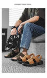 Brand Classic Mens Sandals Summer Genuine Leather Sandals Men Outdoor Casual Lightweight Sandal Fashion Men Sneakers