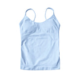 NCLAGEN Women's Pilates Tank Top Gym Clothes Yoga vest with built in bra Thin Strap Seamless Fitness Sportswear Workout Tops