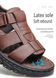 Men's New Beach Shoes Cowhide Slippers Outdoor  Non-slip Thick-soled Leather Sandals for Me