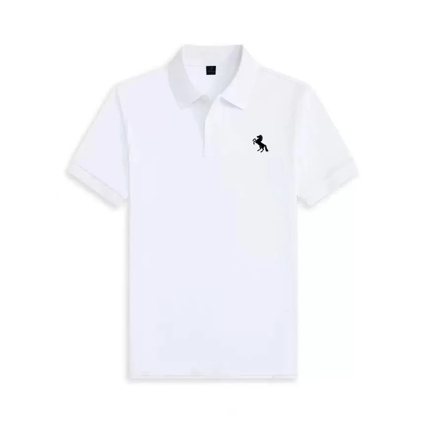 Men's 2026 boutique short sleeved polo shirt summer new fashion brand print versatile comfortable casual T-shirt breathable top