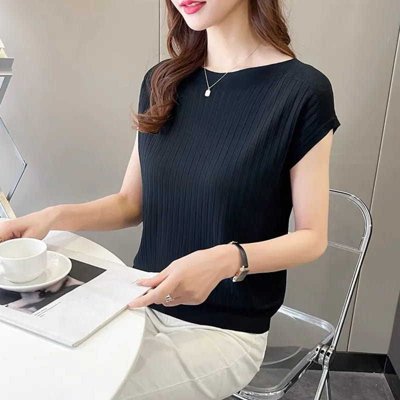 Blusas Mujer De Moda 2025Verano Short Sleeve Knitted Tops Sweater Women Pullovers Sweaters For Women Woman Sweaters Blusa