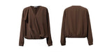Amii 2026 Autumn Women Blouse Reversible V Neck Wrap Cowl Neck Long Sleeve Chiffon Blouses Woman Loose Casual Shirts 12643013