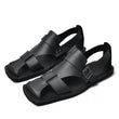 Retro Men's Summer Fashion Hollow Breathable Sandals Comfortable Anti-Slip Wear-Resistant Handmade Roman Style Slippers