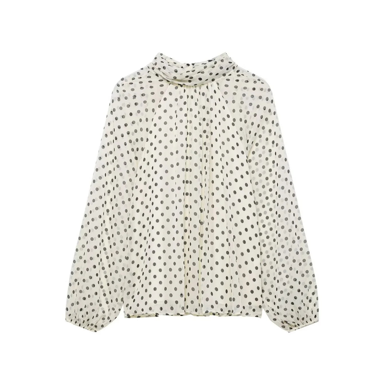 Women's Dots Printed Blouse Shirt Spring Autumn Fashion Long Sleeve Bow Lace-Up Blouse Shirt Lady Elegant High Street Blouses