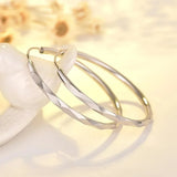 Fine 925 Sterling Silver Luxury 5CM Big Circle Hoop Earrings for Women Charms Original Designer Party Wedding Jewelry Gifts