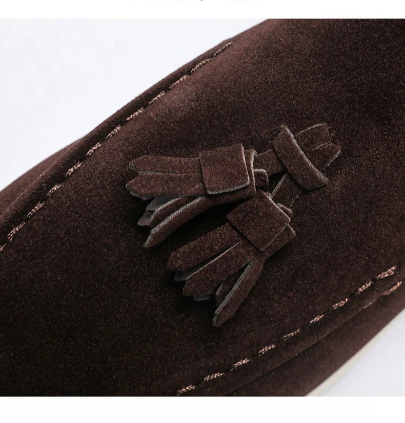 Fashion Men's Casual Shoes Suede Leather Men Classic British Style Tassels Loafers Moccasins Mens Outdoor Driving Flats