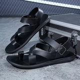 Summer Men Rome Genuine Leather Roman Sandals Gladiator 2024 Sandalias Romanas Hombre Flat Sandles Dropshipping