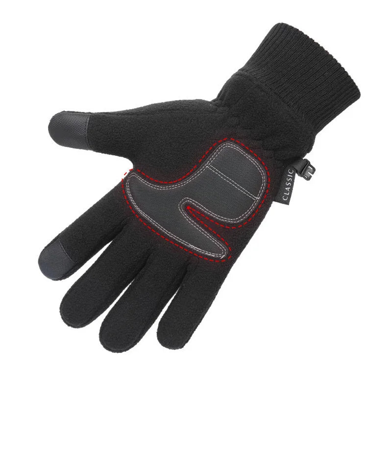 Men Women Winter Polar Fleece Silica Gel Non Slip Touch Screen Driving Mitten Plus Velvet Thick Warm Sport Cycling Glove F22