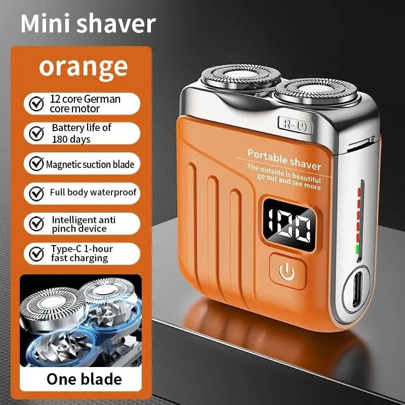 9000+ RPM Portable Electric Shaver, 180-Day Battery & 1H Fast Charge, LED Smart Display, Waterproof, Floating Blades, Type-C