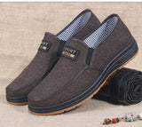 Men Canvas Slip On Shoes Breathable Non Slip Casual Walking Elderly Father Cloth Footwear