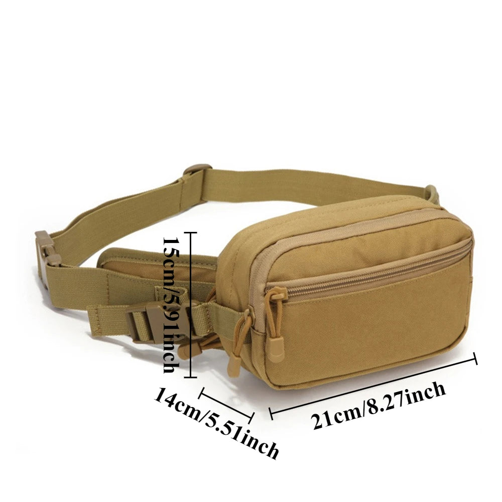 Outdoor MOLLE Tactical Waist Bag for Men Outdoor Multi Functional Nylon Sports Waist Bag for Hiking, Hunting, Running, Cycling, Assault Combat Waistpack