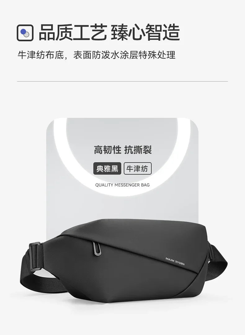 Mark Ryden Men's Handbag Man Belt Pouch Sports Casual Cycling Small Waist Pack Crossbody Bag Shoulder Bag Men's Crossbody Chest