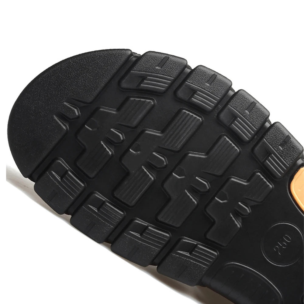 Men's New Beach Shoes Cowhide Slippers Outdoor  Non-slip Thick-soled Leather Sandals for Me