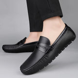 Luxury Brand Soft Sole Loafers Man Casual Shoe Flats Leather Shoes for Men Moccasin Business Dress Formal Soft Sole Low Shoes