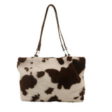 Large Capacity Shopper Bags For Women Winter Travel Tote Bag Cow Printing Plush Shoulder Bag Ladies Handbag Designer Bolsos