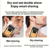Professional Foil Electric Shaver for Men – Rechargeable, Waterproof, LED Display, Beard Trimmer, USB Charging, Portable Grooming Tool