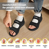 FitVille Men'S Sandals Summer Flat Shoes Widened Elderly Casual Shoe Breathable Lightweight For Plantar Fasciitis Pain Relief