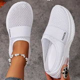 Women's Casual Slip-On Sneakers Breathable Fabric Lightweight PVC Sole Machine Washable Cleanable All-Season Comfort Shoes