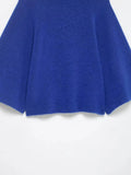 KONDALA Casual Chic Blue Knit Sweaters Women O Neck Half Sleeve Loose Short Pullovers Fashion 2026 Spring Elegant Y2K Girl Tops