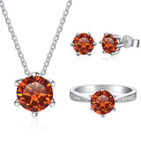 JoyceJelly Moissanite Jewelry Set With 1CT D Color VVS 3EX moissanite stone pass diamond test Wedding Luxury Fine Jewelry gift