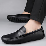 Luxury Brand Soft Sole Loafers Man Casual Shoe Flats Leather Shoes for Men Moccasin Business Dress Formal Soft Sole Low Shoes