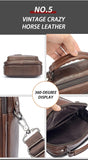 LION VERA Men's Shoulder Bag Casual Mobile Phone Zipper Bag Large Capacity Business Genuine Leather Travel Crossbody Bag