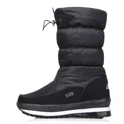 Platform Snow Boots Female Plus Size 42 White Women Boots Winter Shoes Warm Plush Mid-calf Boots Waterproof Rubber Non-slip