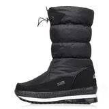 Platform Snow Boots Female Plus Size 42 White Women Boots Winter Shoes Warm Plush Mid-calf Boots Waterproof Rubber Non-slip