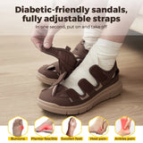 FitVille Summer Men's Wide Width Casual Diabetic Sandals, Lightweight Open Toe Sandals Built-in Arch Support, Effective Foot Pain Relief for Plantar Fasciitis, for Wide & Swollen Feet