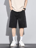 Men's Summer Denim Cargo Shorts Big Size 8XL 7XL 6XL Elastic Waist Straight Baggy Jeans Shorts