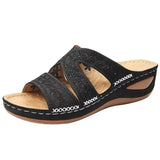 Summer 2025 women's sandals with exposed toes, retro anti slip leather casual women's fashionable versatile sandals