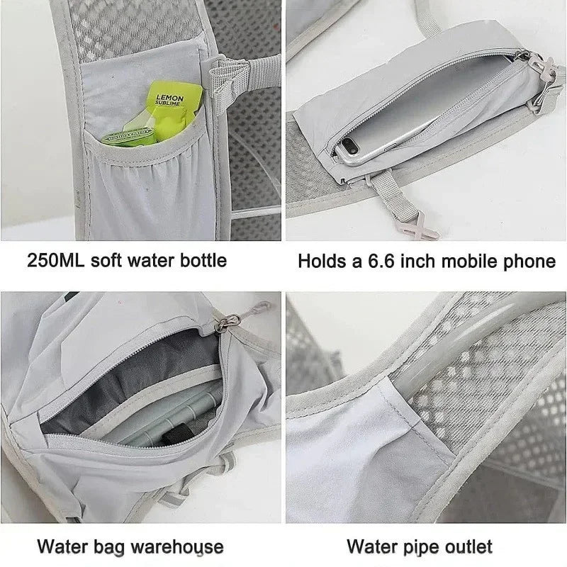 Women Men Running Hydration Vest Camping Hydration Bladder Bag Water Pack Backpack Vest for Trail Hiking Gear Cycling Jogging