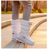 Platform Snow Boots Female Plus Size 42 White Women Boots Winter Shoes Warm Plush Mid-calf Boots Waterproof Rubber Non-slip