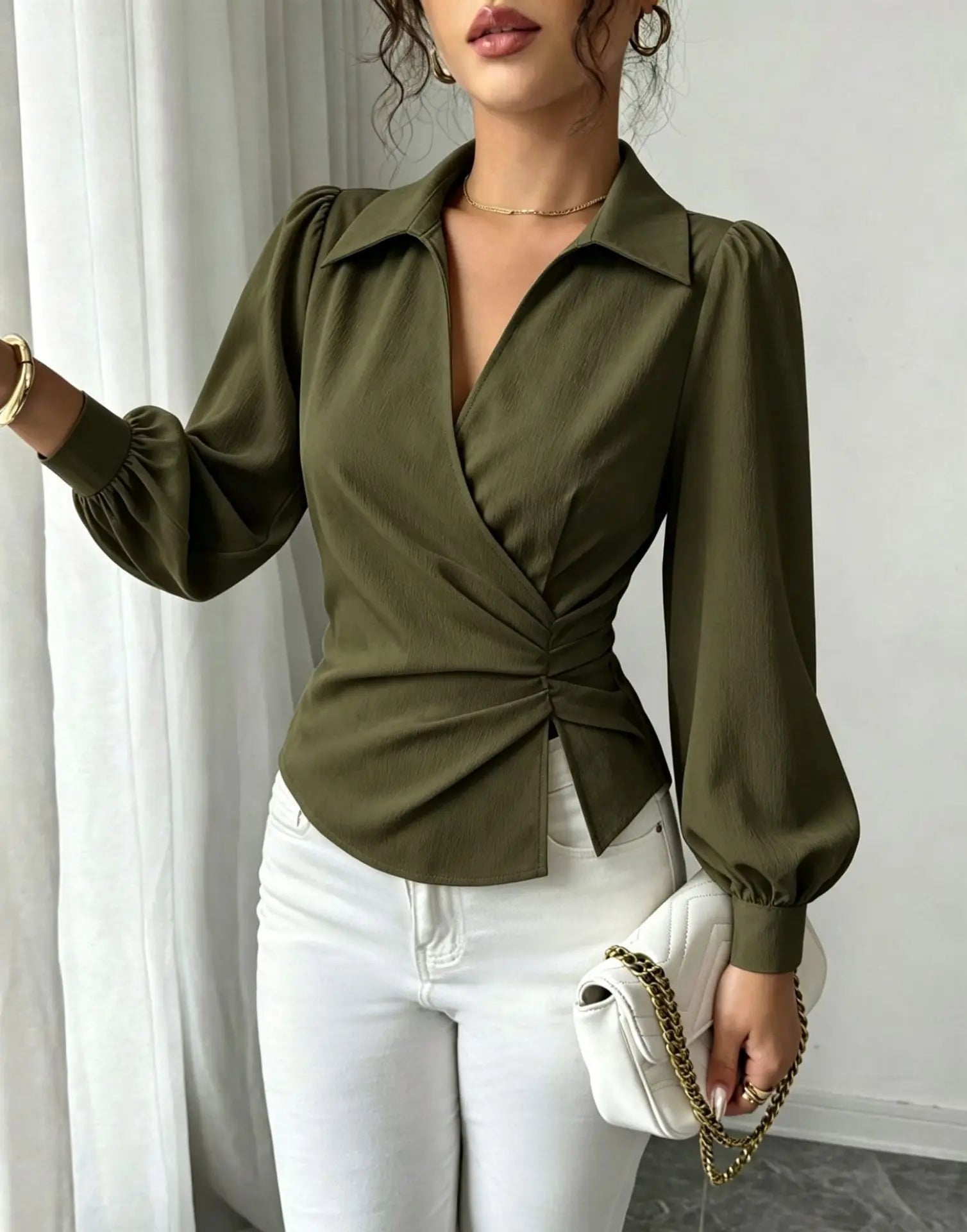 Fashion women Blouses and Shirts White Long Sleeve Blouse 2026 New Spring Autumn Basic Tops Chic Women's Shirt for Women office