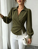 Fashion women Blouses and Shirts White Long Sleeve Blouse 2026 New Spring Autumn Basic Tops Chic Women's Shirt for Women office