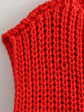 Korean fashion crop sweater women vest solid loose casual sweaters cable knit sweater vests for woman luxury designer tops