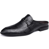 Genuine Leather Mules For Men Half Shoes Man Luxury Brand Designer Men's Luxury Casual Shoes Slip On Footwear Slippers Male