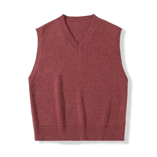 Men's Casual Sweater Vest Warm and Comfortable Vest in Autumn and Winter Sleeveless O-neck Basic Pullover Sweater