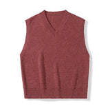 Men's Casual Sweater Vest Warm and Comfortable Vest in Autumn and Winter Sleeveless O-neck Basic Pullover Sweater