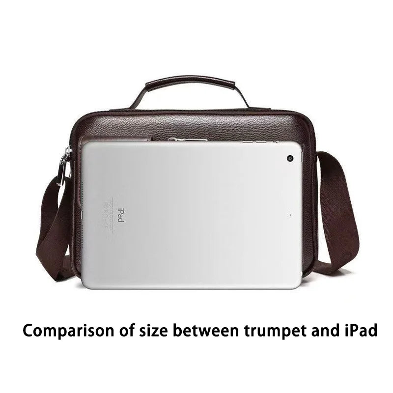 Men's Retro Messenger Bag with Waterproof Design, Large Capacity Laptop Briefcase for Office Work, Travel and School