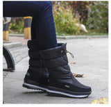 Platform Snow Boots Female Plus Size 42 White Women Boots Winter Shoes Warm Plush Mid-calf Boots Waterproof Rubber Non-slip
