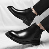 Autumn And Winter Fashionable Men's Leather Casual Ankle Boot Classic Business Formal Boots Comfortable And Anti-Slip Flat Boots