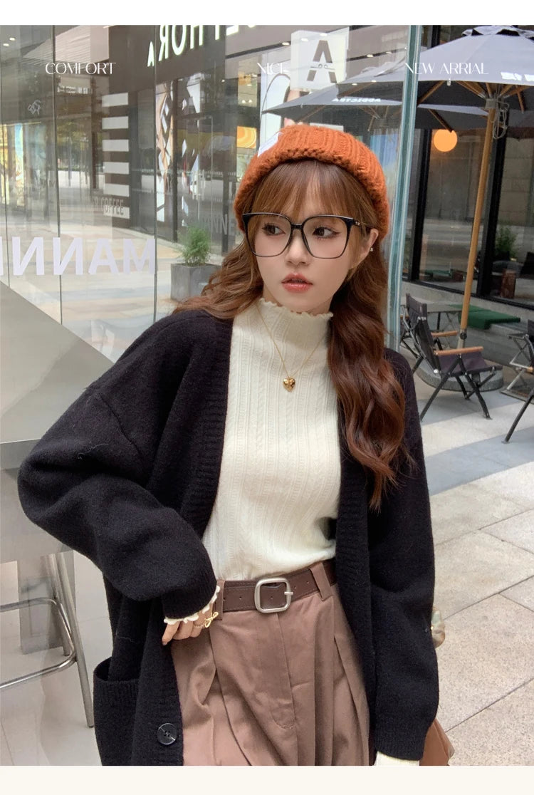 2026 Ruched Turtleneck Women Sweaters Autumn Winter Warm Pullover Slim Tops Knitted Sweater Jumper Soft Pull Female