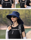 Designer Lightweight Ponytail Hole Visor Hats Summer Bucket Hats for Women Big Brim Outdoor Eye Protection Sunscreen Cap Sun Hat