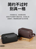 Male Long Money Wallets Mobile Phone Pouch Men Messenger Bag Anti-Theft Men's Fingerprint Lock Bags for Men Leather Hand Bag