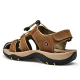 Summer Sandals Leather Outdoor Men's Beach Shoes Luxury Breathable Casual Sandal Man Wading Shoes Non-slip Wide lining Slippers