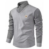 US Size Men's Polo Neck Pullover Autumn Winter Sweaters Striped Causal Shirts Pullover Sweaters New Jersey Knitwear