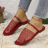 Summer Mesh Sandals Women Casual Ballet Flats Hollow Out Beach Shoes Woman Loafers Summer Closed Toe Mules Sandalias Mujer